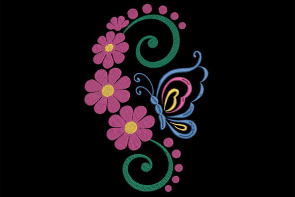Flowers and Butterfly: A Seasonal Embroidery Staple