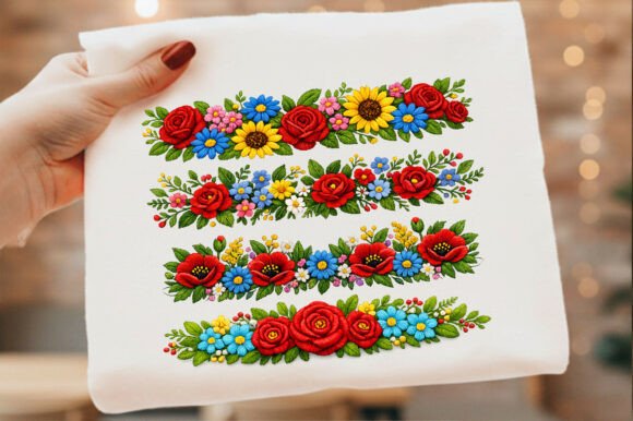 Wildflowers Colorful Floral Embroidery
